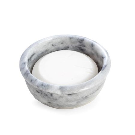 BEY BERK INTERNATIONAL Bey-Berk International BB15 Solid Marble Shaving Bowl ; Gray & White BB15